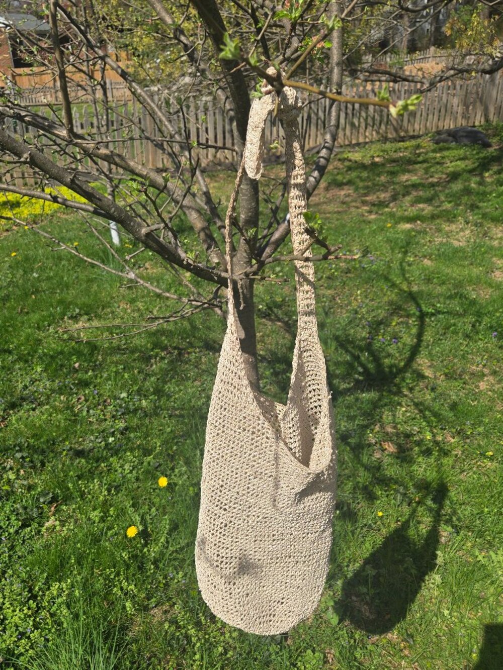 Fishnet bohemian beach bag
